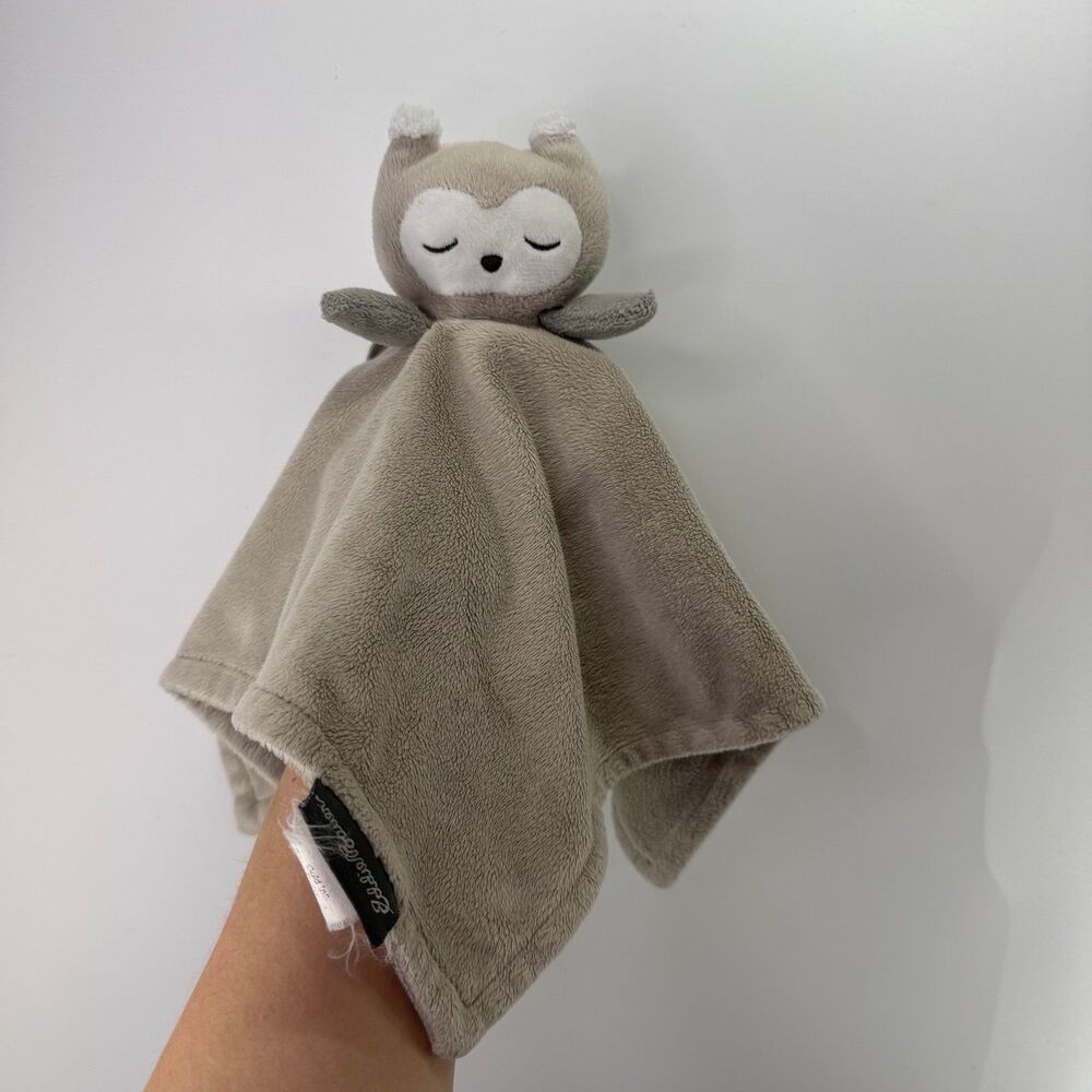 Eddie Bauer Owl Baby Lovey Security Blanket Grey